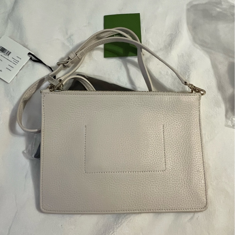 KATE SPADE ♠️ UNISEX ON PURPOSE STUDDED LEATHER CROSSBODY IN BEACHBONE NWT - Picture 8 of 10